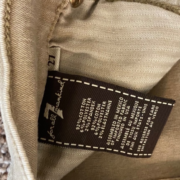 7 for All Mankind Ankle Skinny in beige size 27 - Picture 3 of 4